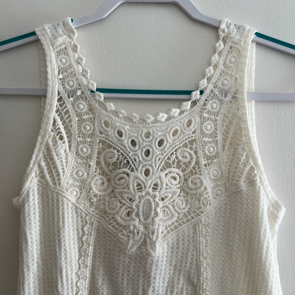 American Rag Crocheted Handkerchief-Hem Top - Picture 3 of 6